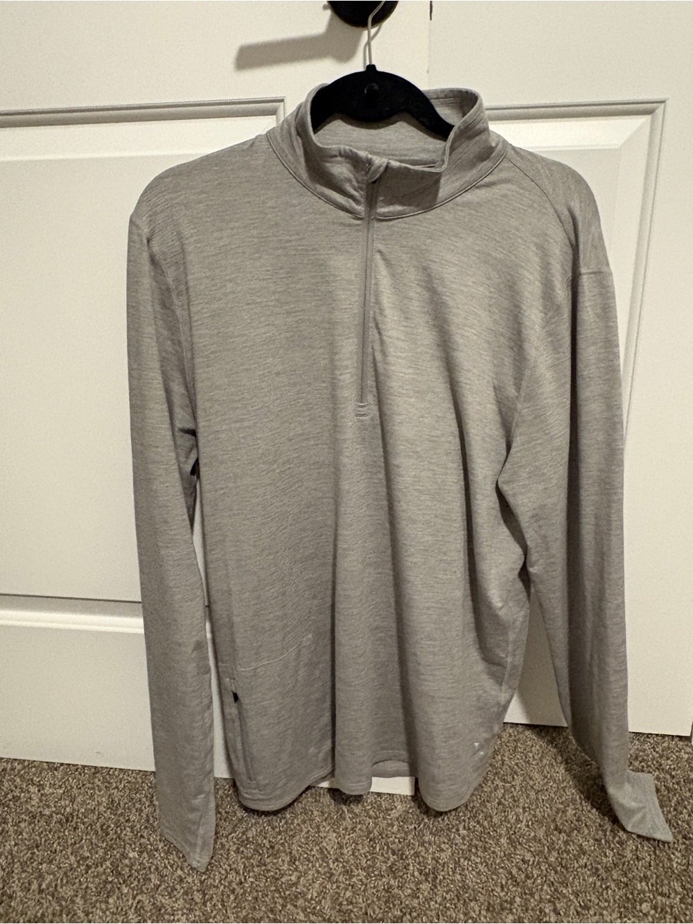 Vuori Quarter Zip Gray Soft Jersey Long Sleeve